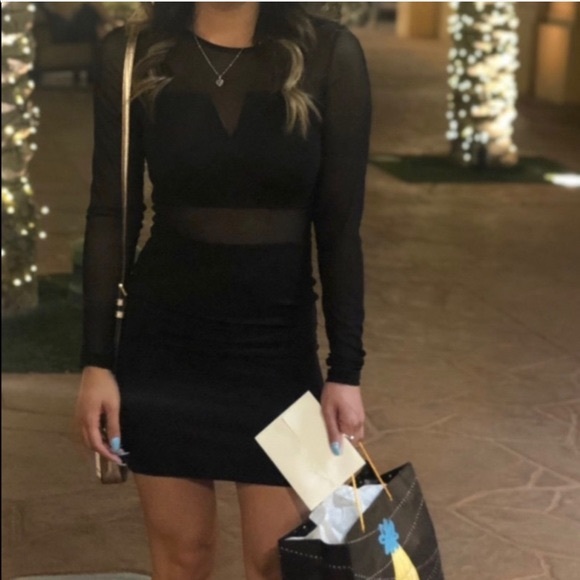 Black H&M mesh bodycon dress - Picture 3 of 5